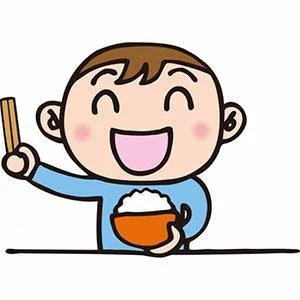ごはんを食べる様子のイラスト