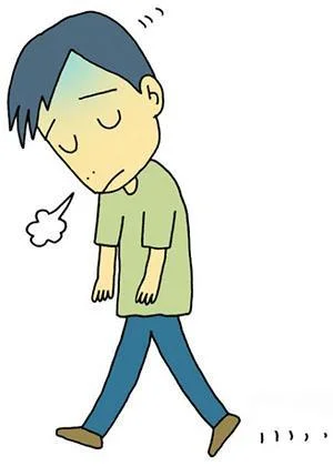 体調不良で疲れた様子のイラスト