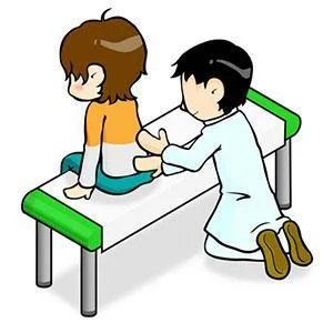 背中の施術を受ける様子のイラスト